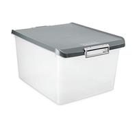 TATAY Scatole Plastica con Coperchio, 35L di Capacita, con Manici, Polipropilene, Senza BPA, Grigio. Dimensione 38 x 48 x 26 cm
