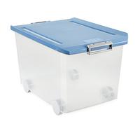 TATAY Scatola Multiuso con Coperchio e Ruote, Plastica, Blu, 60 L