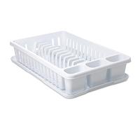 TATAY Escurreplatos Rectangular con bandeja plástico polipropileno Libre de bpa, Blanco, 27 x 42 x 10 cm