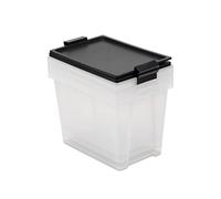 TATAY Set di 3 Scatole con Coperchio, Capacità 15L, con Maniglie, Coperchio 100% Materiali Riciclati, senza BPA, Trasparente, Nero. Dimensioni 25 x 36 x 26 cm