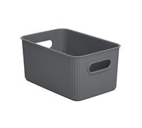 TATAY Set di 4 panier de Rangement Rectangulaire Baobab, Capacité 5L, Polypropylène, Sans BPA, Gris Anthracite. Mesure 18,1 x 27,2 x 13 cm