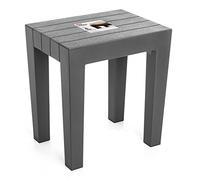 Tatay Sgabello Rettangolare Lombok, Polipropilene, Senza BPA, Finitura Effetto Legno, la Protezione anti-UVA, Anche 130 kg, Adatto a 38 x 29 x 41 cm Interni ed Esterni, Grigio