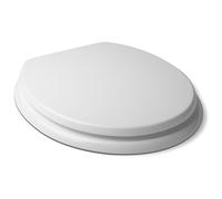 TATAY Tavoletta WC Fibra di Legno | Copriwater Elegante ad Alta Resistenza | Copriwater di Montaggio Facile e Lunga Durata | Viti Incluse | Forma Ovale - Modello Luxory - Bianco