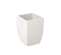 TATAY Thai - Bicchiere porta spazzolini, ceramica, bianco, 7,5 x 7,5 x 10 cm