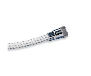 TATAY Tubo doccia ad anello, lunghezza 2 metri, PVC Flexo, filettatura universale G 1/2”, colore bianco-cromo
