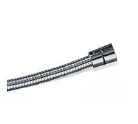 TATAY Tubo doccia estensibile a doppia flessione, da 1,5 m a 2 m, flessione in ottone, acciaio inox tipo 301, filettatura universale G 1/2”, cromato