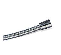 TATAY Tubo doccia estensibile a doppia flessione, da 1,7 m a 2,3 m, flessione in ottone, acciaio inox tipo 301, filettatura universale G 1/2”, cromato