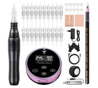 TATELF Dispositivo di trucco permanente con 20 cartucce aghi alimentazione digitale per Ombre Powder Brows Miroblading Shading Eyeliner labbra