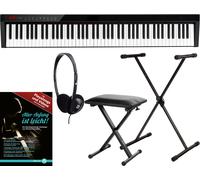 Tatiera Pianoforte 88 Tasti 128 Suoni USB Bluetooth Portatile Supporto Sgabello