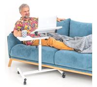 Tatkraft Bianca Scrivania porta computer ergonomica, Porta pc su ruote, Regolabile in altezza con piattaforma per mouse 72-110 cm, 360 ° di rotazione e 160 ° inclinazione, bianco