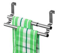 Tatkraft Double Portasciugamani Estensibile da Appendere sopra la Porta, Realizzato in Acciaio Inox 25-40 X 14 X 12 cm