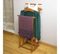 Tatkraft Duke - Indossatore da Camera, Servo Muto per Uomo e Donna, Ometto con Ruote, 1 Gruccia Porta Giacca, portapantaloni, Prodotta in Italia, Ciliegio