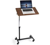 Tatkraft Gain - Tavolo Porta PC con Ruote, Altezza Regolabile 71-96 cm | Tavolo per Letto e Divano, Piano Regolabile a 0-180°, Scrivania Mobile per Notebook con Ruote, per Casa e Ufficio