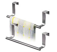 Tatkraft Horizon 2 - Set di 2 Portasciugamani in Acciaio Inossidabile da Appendere sopra la Porta per Cucine e Bagni con Striscia Antiscivolo AntiGraffio