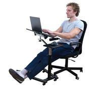 Tatkraft Joy Tavolo Porta Laptop su Ruote, Nero, Regolabile in Altezza con Piattaforma per Mouse