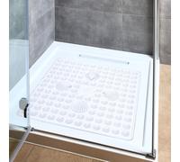 Tatkraft Shell - Tappeto antiscivolo per doccia, 48x48 cm, resistente alla muffa, lavabile in lavatrice, fatto in Italia, bianco