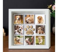 TATLETATLE Cornici per foto personalizzate per animali domestici, con 8 foto, foto personalizzate di cani, cornice commemorativa per collari per animali domestici, regali