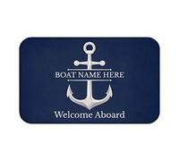 TATLETATLE Tappeto di benvenuto a tema nautico con ancora nautica, per barca, casa, ingresso, flanella, capitano nautico, tappetino per camera da letto e ufficio (blu navy)