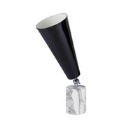 TATO Vox Lampada Da Tavolo Piccola Marmo Bianco E Cromo/Nero