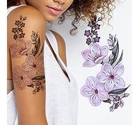 Tatodays Tatuaggio temporaneo per donna grande fiore fiore di ciliegio rosa bianco sexy realistico festival estivo temperatura tatto adulti corpo gamba braccio trasferimenti adesivo hippie costume