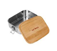 Tatonka Contenitore per il pranzo in acciaio inox, con coperchio in bambù e chiusura a leva, infrangibile, privo di sostanze nocive, lavabile in lavastoviglie, senza plastica e senza BPA