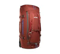 Tatonka Trolley Duffle Roller 80 - Borsa da viaggio pieghevole con ruote e funzione zaino - Riutilizzabile nella propria tasca coperchio - Volume 80 litri, Rosso tango, 80 l, Grande trolley senza