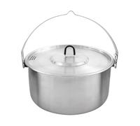 Tatonka Kettle II 4.0 L - Pentola per esterni in acciaio inox con scala volumetrica e coperchio con funzione filtro - 4 litri - Ø 23,5 x 11,5 cm