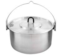 Tatonka Kettle II 4.0 L - Pentola per esterni in acciaio inox con scala volumetrica e coperchio con funzione filtro - 4 litri - Ø 23,5 x 11,5 cm