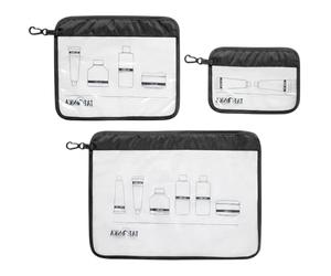 Tatonka Set di 3 sacchetti da toilette con chiusura lampo, formato A4, A5, A6, sacchetti trasparenti per il trasporto di liquidi nel bagaglio a mano dell'aereo (nero)
