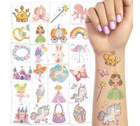 TatoYard Tatuaggi per bambine - 50 fogli con glitter per bambini, delicati sulla pelle, per ragazze, regali di compleanno per bambini, regali per gli ospiti per bambine