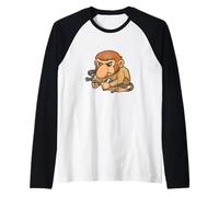 Tattica Scimmia Proboscis Paintball Maglia con Maniche Raglan