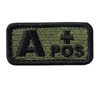 Tattico Tipo A positivo Gruppo sanguigno con Fissaggio Chiusura a uncino e asola Ricamata Toppa, Olive Drab