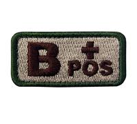 Tattico Tipo B positivo Gruppo sanguigno con Fissaggio Chiusura a uncino e asola Ricamata Toppa, Multitan