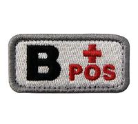 Tattico Tipo B positivo Gruppo sanguigno con FissaggioChiusura a uncino e asola Ricamata Toppa, Rosso nero