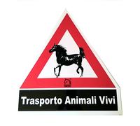 Tattini cartello trasporto animali vivi triangolare plastica per van
