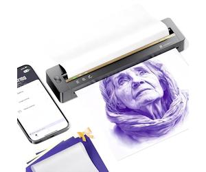 TATTMUSE 2025 Nuova stampante per stencil per tatuaggi, stampante termica wireless per tatuaggi, macchina per tatuaggi con 5 carte di trasferimento, compatibile con telefono, tablet, PC