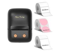 TATTMUSE Etichettatrice, macchina termica per etichette con 3 nastri neri con nastro rosa