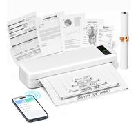 TATTMUSE Stampante Portatile A4, Stampante Termica Compatibile con iPhone/PC, Smartphone via Wireless Bluetooth, Mac/Windows via USB, Stampa in Nero e Bianco Senza Inchiostro