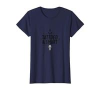 Tattoed & Smart: Saggezza del Teschio Nautico per Gli Amanti dell'inchiostro Maglietta, Donna, Navy, XL