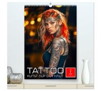 Tattoo Kunst auf der Haut (hochwertiger Premium Wandkalender 2026 DIN A2 hoch), Kunstdruck in Hochglanz: Tattoo Kunst auf der Haut - Lebenseinstellung ... und einzigartigem Körperschmuck.