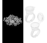 Tattoo pigment ring cup,100 anelli di inchiostro per tatuaggio per l'estensione del ciglio del sopracciglio e copertura per l'inchiostro del pigmento per il kit di copertura del tatuaggio
