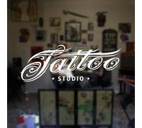 Tattoo Studio Logo Wall Art Decalcomanie Decor Fashion Cool Design Tattoo Vinyl Stickers Tattoo Studio Vetrine Decorazione artistica 148 x 57 cm