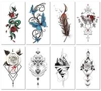 Tatuaggi Adesivi Floreali Impermeabili Per Le Donne, Resistenti E Sexy, Adatti Per Clavicola E Petto. 160 * 90mm A009