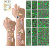 Tatuaggi Che Si Illuminano Al Buio Per Bambini - 200 Adesivi Per Tatuaggi a Tema Sirena e Animali Carini, Perfetti Per Bambini, Ragazzi e Ragazze, Bomboniere Per Bambini, Regali Di Compleanno