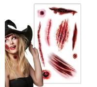 Tatuaggi con ferite finte - Decalcomanie per il viso di Halloween horror