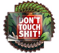 Tatuaggi decorazione balcone durevole vinile - Don't Touch Anything: un segnale di avvertimento giungla per computer portatile da biliardo (6 x 9 cm)