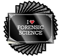 Tatuaggi divertenti decorazioni da cucina in vinile durevole - I Love Forensic Science acqua per uso esterno (6 x 9 cm)