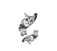 Tatuaggi finti impermeabili, gatto giapponese, carino, animale domestico, tatuaggio semipermanente, gatto, animale, divertente, adesivo for tatuaggio temporaneo, for uomini e donne.(9pcs)