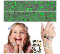Tatuaggi Finti Per Bambini Carini, Adesivi Per Tatuaggi Temporanei Luminosi a Tema Unicorno e Farfalla, Impermeabili, Per Ragazze, Ragazzi, Regali, Giocattoli, Giochi Per Feste, 200 Stili (20 Fogli)