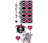 Tatuaggi giullare ragazza cattiva pericolosa 30x14 cm